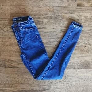 AMERICAN eagle stretch super hi-rise jegging 0 tall